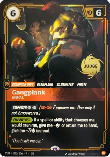 Gangplank, Naval (086/166), Riftbound Judge Promotional Cards — Riftbound card price