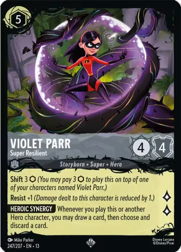 Violet Parr - Super Resilient (247/207), Illumineer's Quest: The Great Hunny Rescue — Lorcana card price
