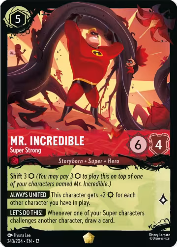 Mr. Incredible - Super Strong (243/204), Illumineer's Quest: The Great Hunny Rescue — Lorcana card price