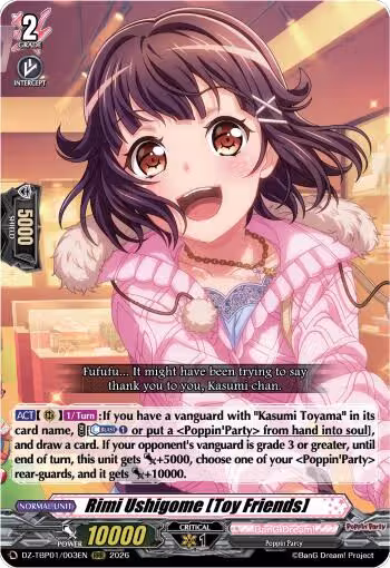 Rimi Ushigome [Toy Friends] (DZ-TBP01/003EN), DZ-TBP01: BanG Dream! Girls Band Party! — Vanguard card price