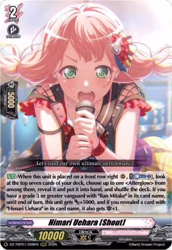 Himari Uehara [Shout] (DZ-TBP01/008EN), DZ-TBP01: BanG Dream! Girls Band Party! — Vanguard card price