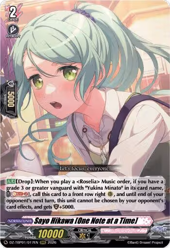 Sayo Hikawa [One Note at a Time] (DZ-TBP01/017EN), DZ-TBP01: BanG Dream! Girls Band Party! — Vanguard card price