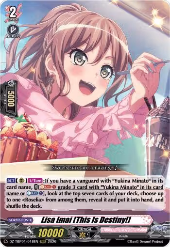Lisa Imai [This Is Destiny!] (DZ-TBP01/018EN), DZ-TBP01: BanG Dream! Girls Band Party! — Vanguard card price