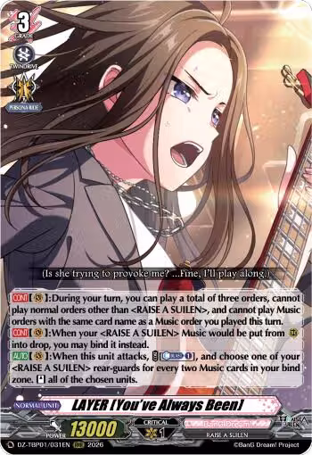 LAYER [You've Always Been] (DZ-TBP01/031EN), DZ-TBP01: BanG Dream! Girls Band Party! — Vanguard card price