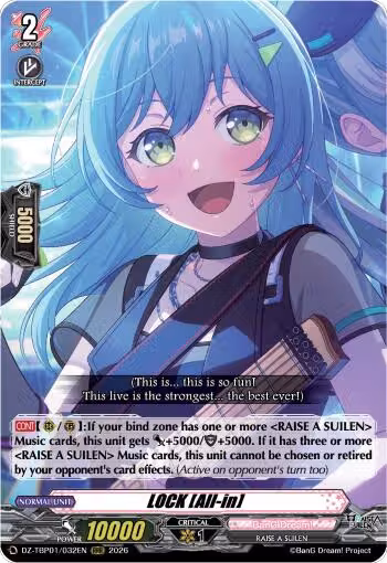 LOCK [All-in] (DZ-TBP01/032EN), DZ-TBP01: BanG Dream! Girls Band Party! — Vanguard card price