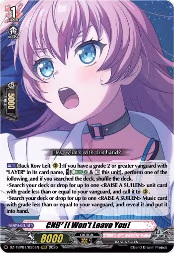 CHU2 [I Won't Leave You] (DZ-TBP01/035EN), DZ-TBP01: BanG Dream! Girls Band Party! — Vanguard card price