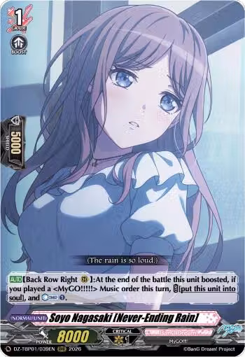 Soyo Nagasaki [Never-Ending Rain] (DZ-TBP01/039EN), DZ-TBP01: BanG Dream! Girls Band Party! — Vanguard card price