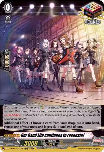 Our Band Life continues to resonate! (DZ-TBP01/041EN), DZ-TBP01: BanG Dream! Girls Band Party! — Vanguard card price