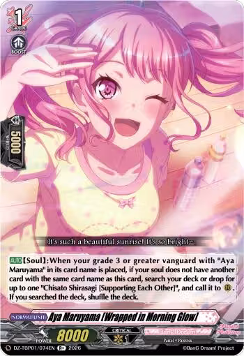 Aya Maruyama [Wrapped in Morning Glow] (DZ-TBP01/074EN), DZ-TBP01: BanG Dream! Girls Band Party! — Vanguard card price