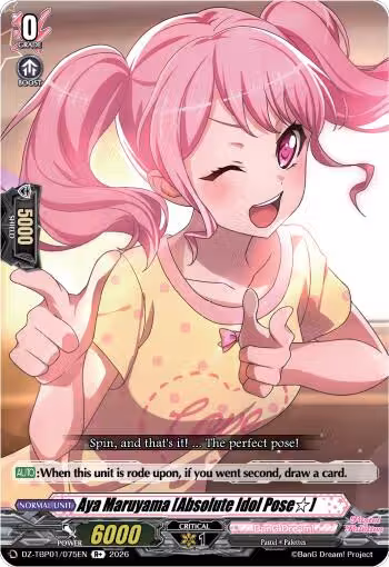 Aya Maruyama [Absolute Idol Pose] (DZ-TBP01/075EN), DZ-TBP01: BanG Dream! Girls Band Party! — Vanguard card price