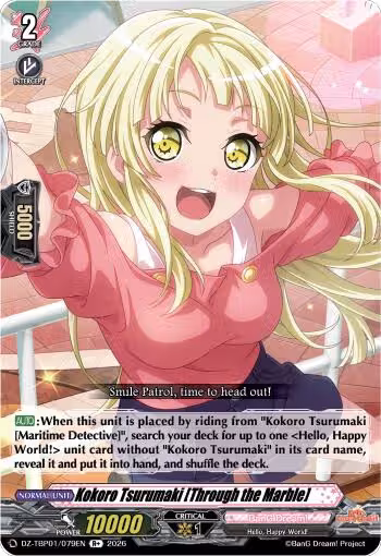 Kokoro Tsurumaki [Through the Marble] (DZ-TBP01/079EN), DZ-TBP01: BanG Dream! Girls Band Party! — Vanguard card price