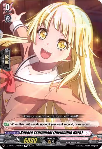 Kokoro Tsurumaki [Invincible Hero] (DZ-TBP01/081EN), DZ-TBP01: BanG Dream! Girls Band Party! — Vanguard card price