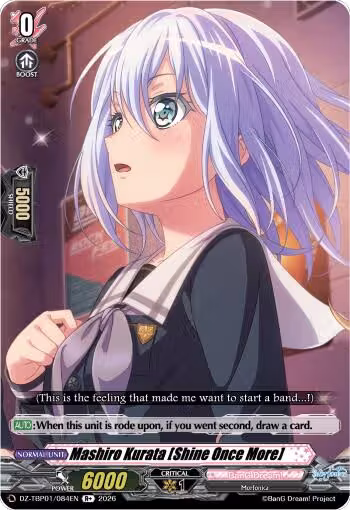 Mashiro Kurata [Shine Once More] (DZ-TBP01/084EN), DZ-TBP01: BanG Dream! Girls Band Party! — Vanguard card price