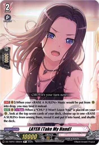 LAYER [Take My Hand] (DZ-TBP01/085EN), DZ-TBP01: BanG Dream! Girls Band Party! — Vanguard card price