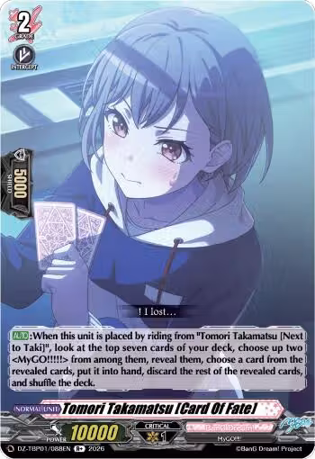 Tomori Takamatsu [Card Of Fate] (DZ-TBP01/088EN), DZ-TBP01: BanG Dream! Girls Band Party! — Vanguard card price