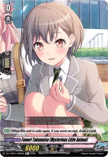 Tomori Takamatsu [Mysterious Little Animal] (DZ-TBP01/090EN), DZ-TBP01: BanG Dream! Girls Band Party! — Vanguard card price