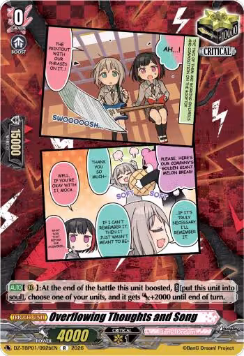 Overflowing Thoughts and Song (B) (DZ-TBP01/092bEN), DZ-TBP01: BanG Dream! Girls Band Party! — Vanguard card price