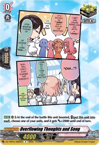 Overflowing Thoughts and Song (F) (DZ-TBP01/092fEN), DZ-TBP01: BanG Dream! Girls Band Party! — Vanguard card price