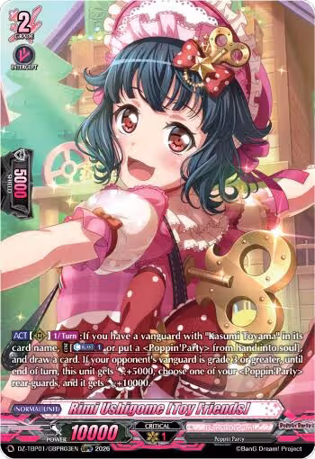 Rimi Ushigome [Toy Friends] (GBPR) (DZ-TBP01/GBPR03EN), DZ-TBP01: BanG Dream! Girls Band Party! — Vanguard card price