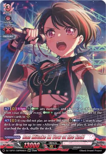 Ran Mitake [A Vow at the End] (GBPR) (DZ-TBP01/GBPR06EN), DZ-TBP01: BanG Dream! Girls Band Party! — Vanguard card price