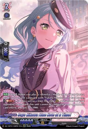 Sayo Hikawa [One Note at a Time] (GBPR) (DZ-TBP01/GBPR17EN), DZ-TBP01: BanG Dream! Girls Band Party! — Vanguard card price