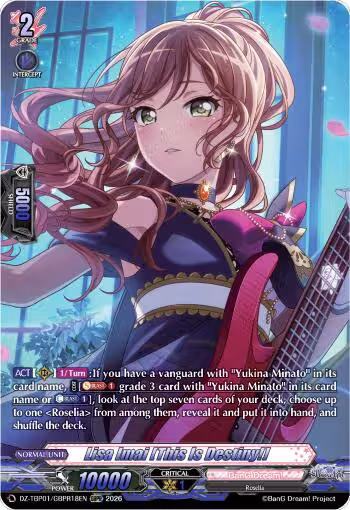 Lisa Imai [This Is Destiny!] (GBPR) (DZ-TBP01/GBPR18EN), DZ-TBP01: BanG Dream! Girls Band Party! — Vanguard card price