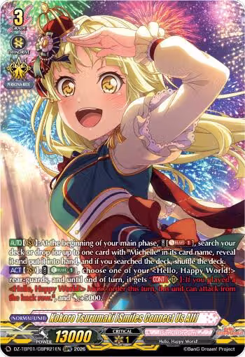 Kokoro Tsurumaki [Smiles Connect Us All] (GBPR) (DZ-TBP01/GBPR21EN), DZ-TBP01: BanG Dream! Girls Band Party! — Vanguard card price