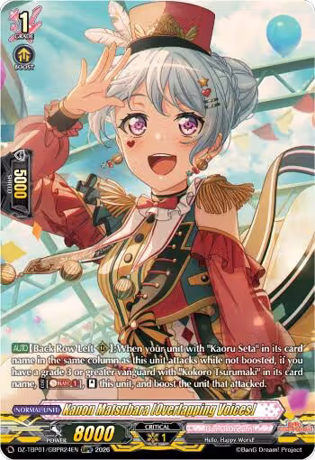 Kanon Matsubara [Overlapping Voices] (GBPR) (DZ-TBP01/GBPR24EN), DZ-TBP01: BanG Dream! Girls Band Party! — Vanguard card price