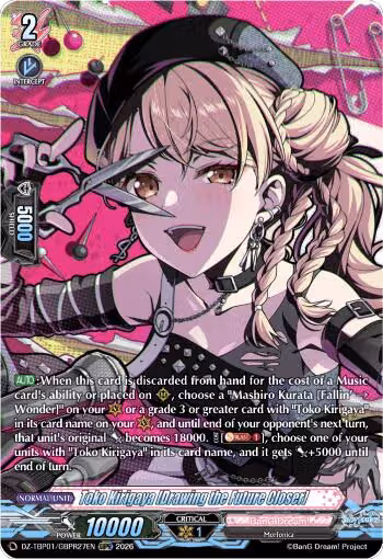 Toko Kirigaya [Drawing the Future Closer] (GBPR) (DZ-TBP01/GBPR27EN), DZ-TBP01: BanG Dream! Girls Band Party! — Vanguard card price