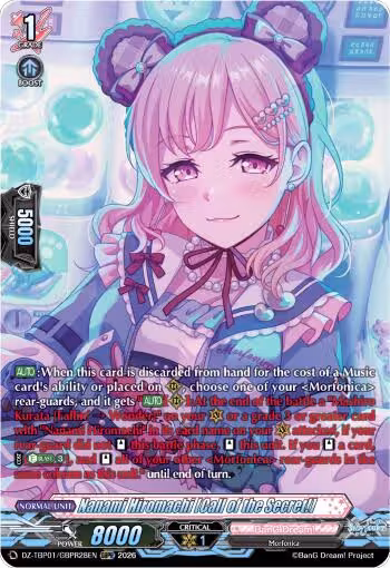 Nanami Hiromachi [Call of the Secret!] (GBPR) (DZ-TBP01/GBPR28EN), DZ-TBP01: BanG Dream! Girls Band Party! — Vanguard card price