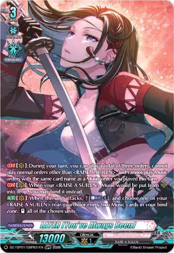 LAYER [You've Always Been] (GBPR) (DZ-TBP01/GBPR31EN), DZ-TBP01: BanG Dream! Girls Band Party! — Vanguard card price