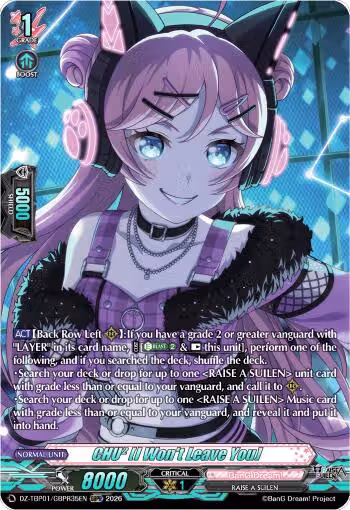 CHU2 [I Won't Leave You] (GBPR) (DZ-TBP01/GBPR35EN), DZ-TBP01: BanG Dream! Girls Band Party! — Vanguard card price
