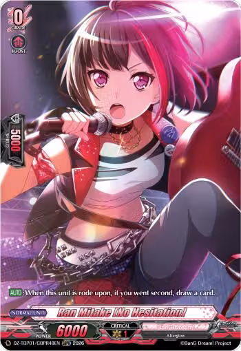 Ran Mitake [No Hesitation] (GBPR) (DZ-TBP01/GBPR48EN), DZ-TBP01: BanG Dream! Girls Band Party! — Vanguard card price