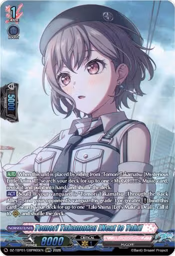 Tomori Takamatsu [Next to Taki] (GBPR) (DZ-TBP01/GBPR65EN), DZ-TBP01: BanG Dream! Girls Band Party! — Vanguard card price