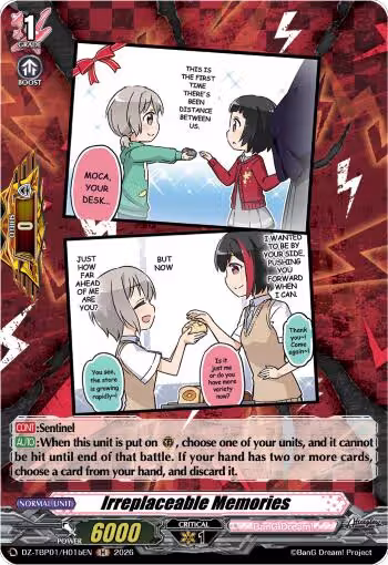 Irreplaceable Memories  (B)(H) (DZ-TBP01/H01bEN), DZ-TBP01: BanG Dream! Girls Band Party! — Vanguard card price