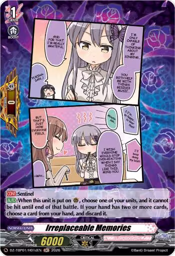 Irreplaceable Memories (D) (H) (DZ-TBP01/H01dEN), DZ-TBP01: BanG Dream! Girls Band Party! — Vanguard card price