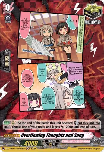 Overflowing Thoughts and Song (B) (H) (DZ-TBP01/H02bEN), DZ-TBP01: BanG Dream! Girls Band Party! — Vanguard card price