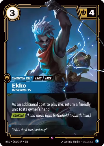 Ekko, Ingenious (061/167), Radiance — Riftbound card price