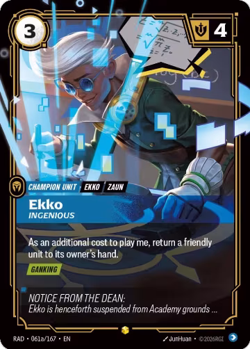Ekko, Ingenious (Alternate Art) (061a/167), Radiance — Riftbound card price