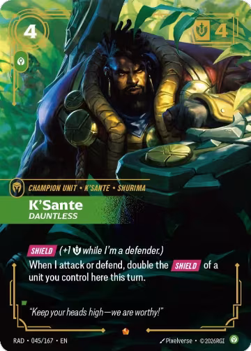 K'Sante, Dauntless (045/167), Radiance — Riftbound card price