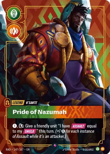 K'Sante, Pride of Nazumah (147/167), Radiance — Riftbound card price