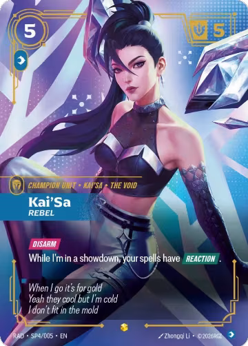 Kai'Sa, Rebel (SP) (SP4/005), Radiance — Riftbound card price