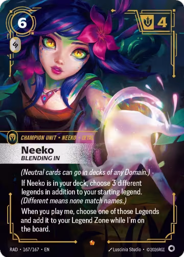Neeko, Bleeding In (167/167), Radiance — Riftbound card price