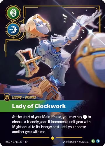 Orianna, Lady of Clockwork (Overnumbered) (171/167), Radiance — Riftbound card price