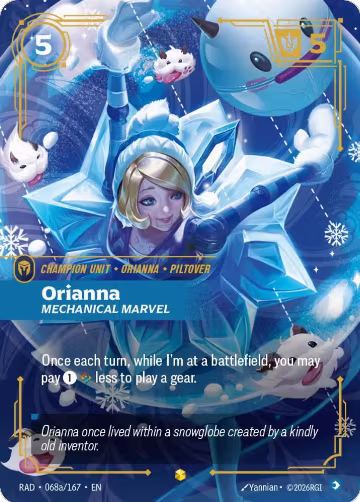 Orianna, Mechanical Marvel (Alternate Art) (068a/167), Radiance — Riftbound card price
