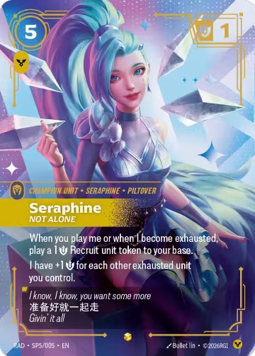 Seraphine, Not Alone (SP) (SP5/005), Radiance — Riftbound card price