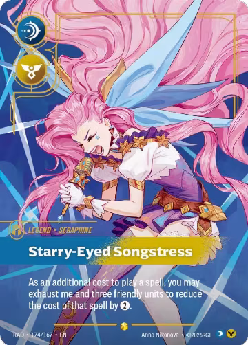 Seraphine, Starry-Eyed Songstress (Overnumbered) (174/167), Radiance — Riftbound card price