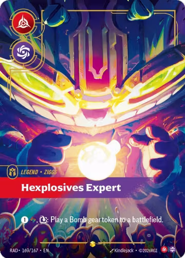 Ziggs, Hexplosives Expert (Overnumbered) (169/167), Radiance — Riftbound card price