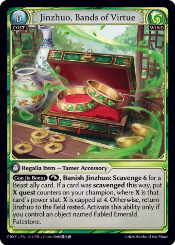 Jinzhuo, Bands of Virtue (013), Proxia's Vault — Grand Archive card price