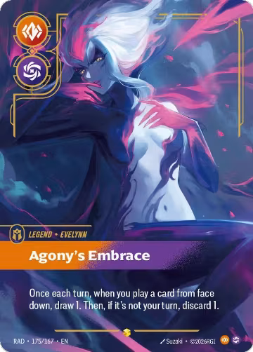 Evelynn, Agony's Embrace (Overnumbered) (175/167), Radiance — Riftbound card price